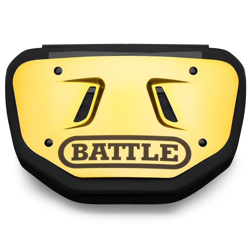 Battle لوحة ظهر كرة القدم من باتل سبورتس كروم - واقي ظهر صلب مع رغوة مخصصة لحماية عالية التأثير - للشباب، ذهبي/أسود كروم - Image 2